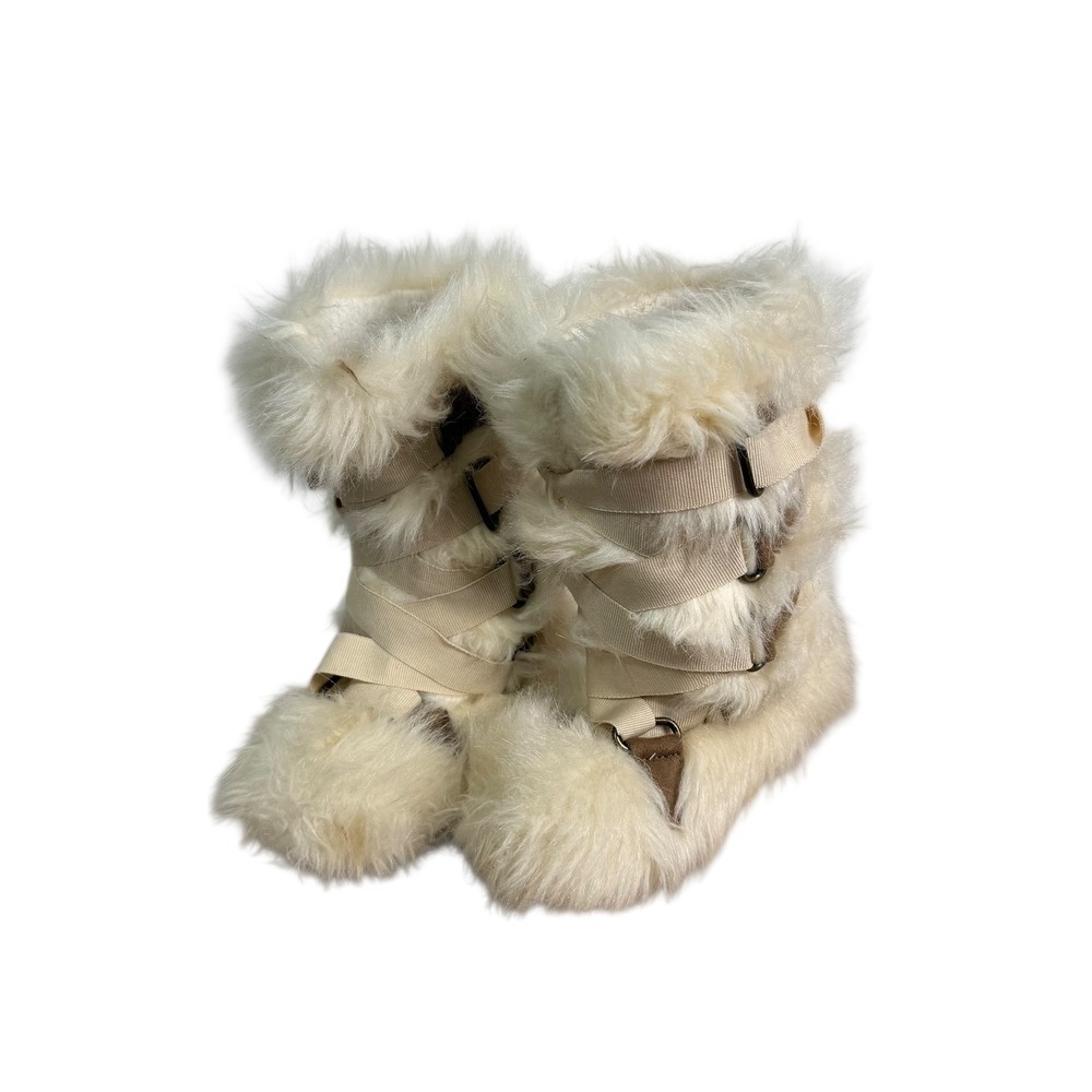 Joyfolie Kids Girls Lexi Fur Boot in Cream Size 8 Cozy Winter Warm Fashion Boots